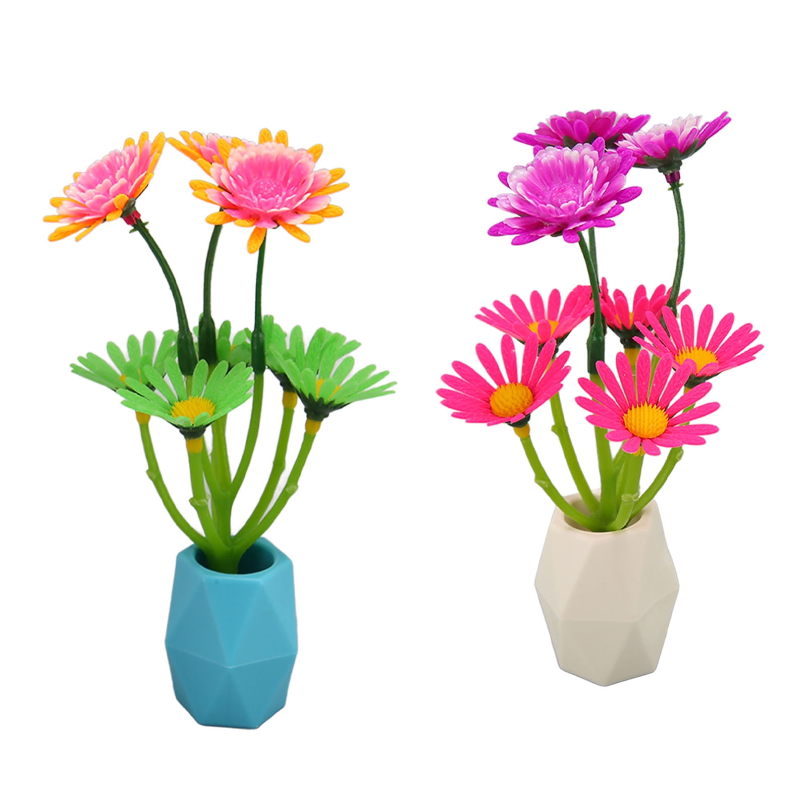 YAHHU Fish Tank Flower Decoration Simulation Luminous Aquarium Artificial Plants Decoration for Fish Tank Accessories, 2 Pieces, Multicolor