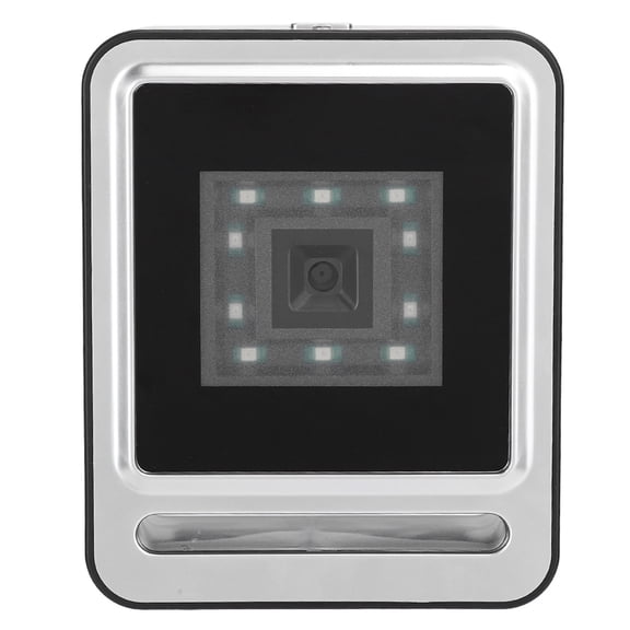 YAHHU Fixed Barcode Scanner 1D QR 2D HandsFree Desktop Bar Code Reader with USB Cable LED Light Silver