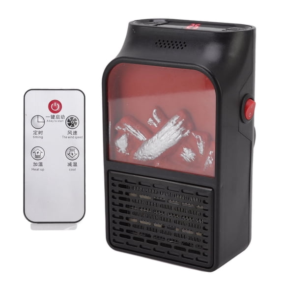 YAHHU Flame Heater Mini 1000W PTC Ceramic Fast Heating Silent Portable Fireplace Heater with Fireproof Frosted Casing for Home US Plug 110V