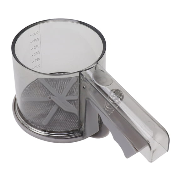 YAHHU Flour Sifter Sieve PP Transparent Adjustable Fine Mesh One Hand Operation Powder Sifter Sieve for Kitchen Baking Single Layer (8.66 in / 22 cm) Durable Essential Tool