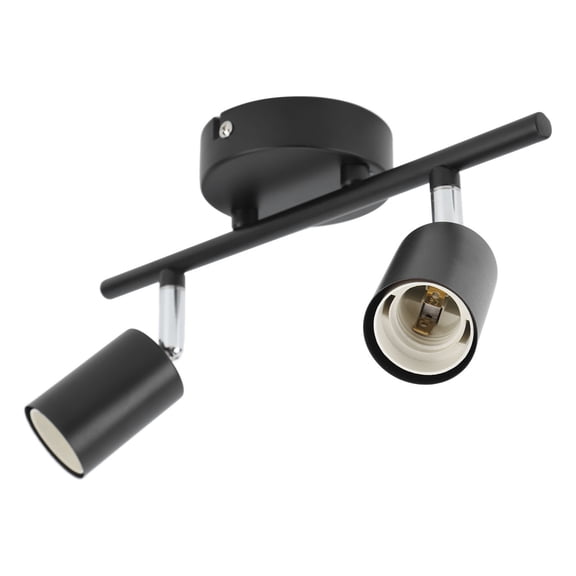 YAHHU Flush Mount Ceiling Track Light Holder 2 Light Rotating Adjustable Lampholder for E27 LED Bulbs Track Lighting Sets for Bedroom Dining Room Indoor (11.8 inches / 30 cm)