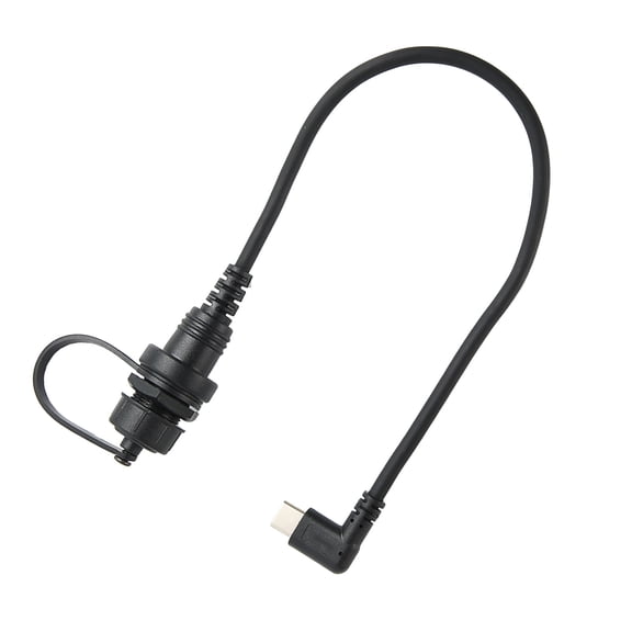 YAHHU Flush Panel Mount Extension Cable Right Angle Type C Male to Female Dashboard Mount Cable for Car Boat, 1ft / 30cm