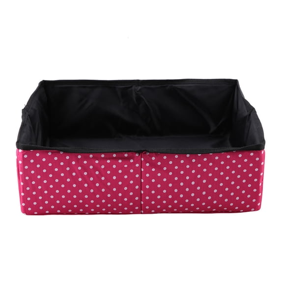 YAHHU FoldAway Cat Litter Box  Waterproof, Collapsible Nylon Travel Pan with EasyOpen Design, Red