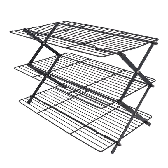 YAHHU Foldable Baking Cooling Rack Rectangular Iron Wire Grid for Cakes, Cookies, and Biscuits (18.11 inches / 46 cm)