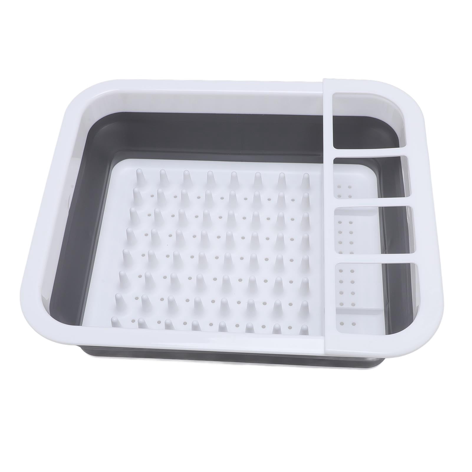 YAHHU Foldable Dish Drying Rack, Food Grade PP and TPR Portable Dinnerware Drainer Organizer, Space-Saving Kitchen RV Camping Dish Drainer Basket (14.2 inches / 36 cm)