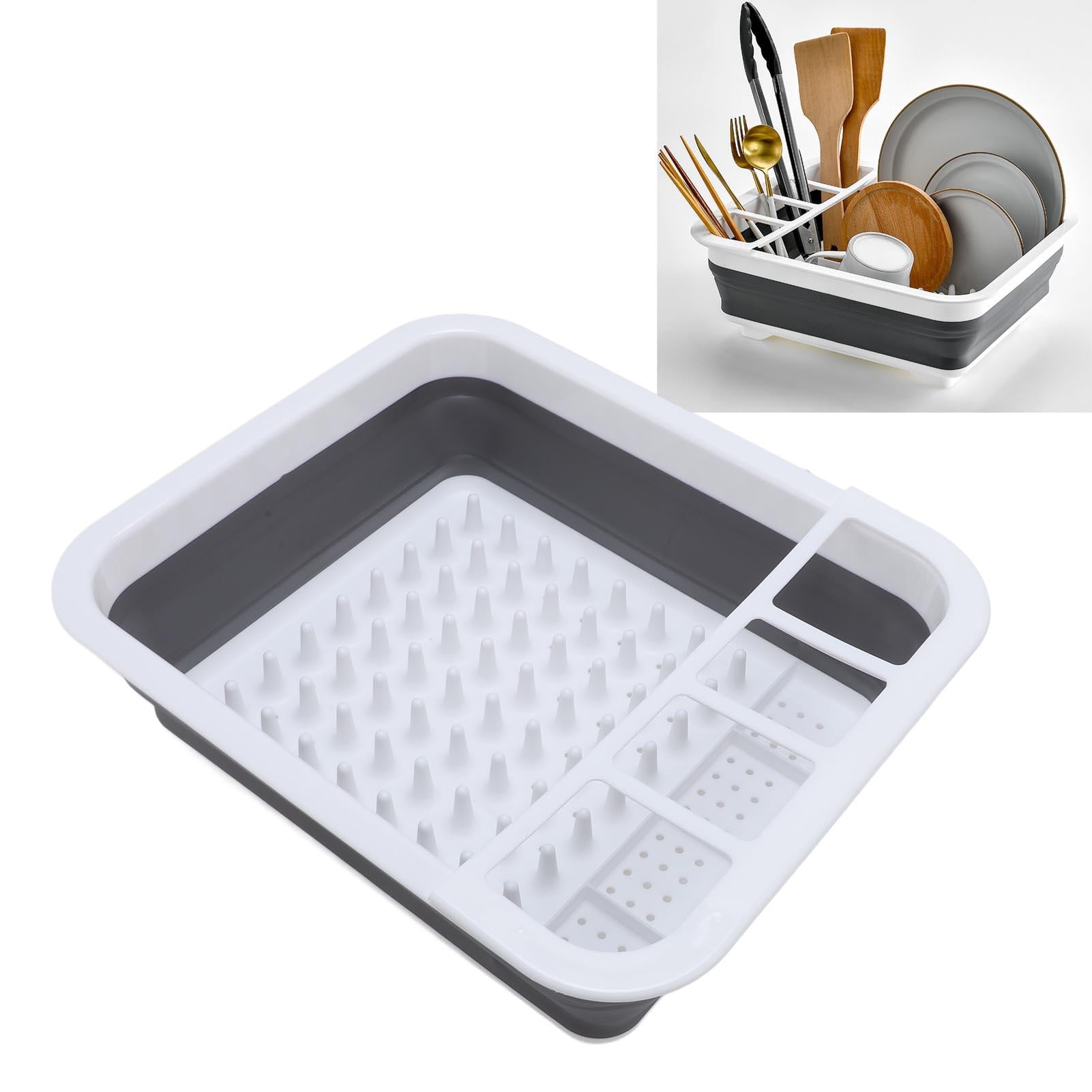 YAHHU Foldable Food‑Grade Dish Drying Rack – PP & TPR, Nonslip, Space‑Saving, Scratch‑Resistant