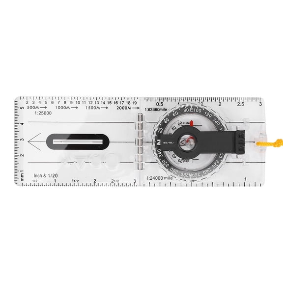 YAHHU Foldable Map Compass Multifunctional Transparent Acrylic Outdoors Tool for Camping Hiking Backpacking Navigation (3.94 inches / 10.00 cm)