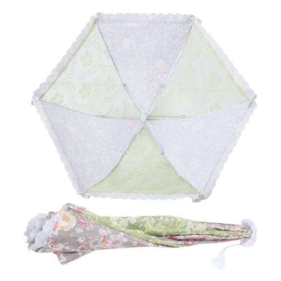YAHHU Foldable Mesh Food Cover Umbrella Tent Pop-Up Screen, Heavy-Duty Anti-Fly Insect Protector, Premium Meal Covers Mesh Screen Net for Outdoor Picnics, Parties, BBQs, 29.9 Inches, Mint Green