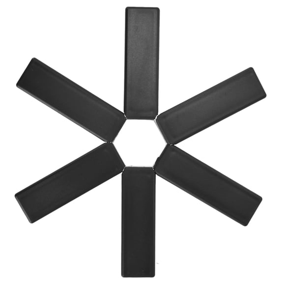 YAHHU Foldable Trivet Heat Insulating Collapsible Pot Holder Non-Slip Pot Mat for Kitchen Dining Room Countertop Protection Black (7.5 inches / 19 cm)