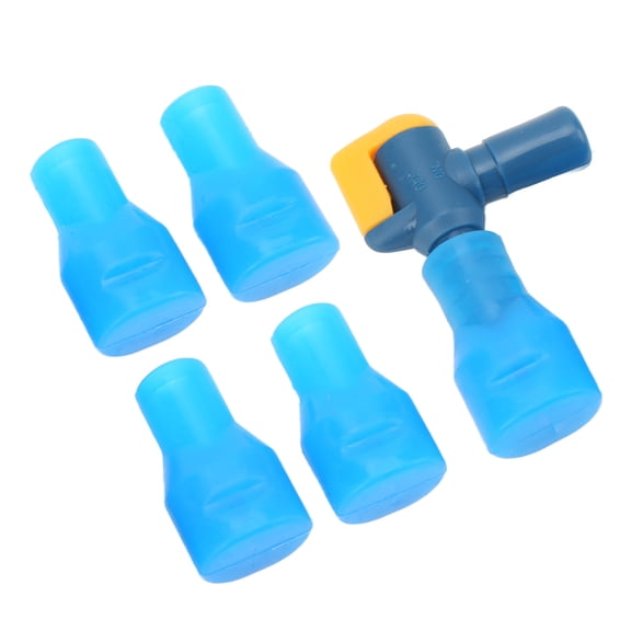 YAHHU Food Grade Silicone Bite Valve Replacement Kit with Bent Shutoff Valve for Hydration Pack Water Backpack Systems, Universal Fit Leakproof Mouthpieces for Outdoors Backpacking Hiking (6 Pieces)