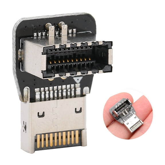 YAHHU Front Panel Internal Connector Computer Motherboard USB3.1 10G TYPE-E 90 Degree Angle Adapter TYPE-C Header Computer PC Accessories PH74-B 10354