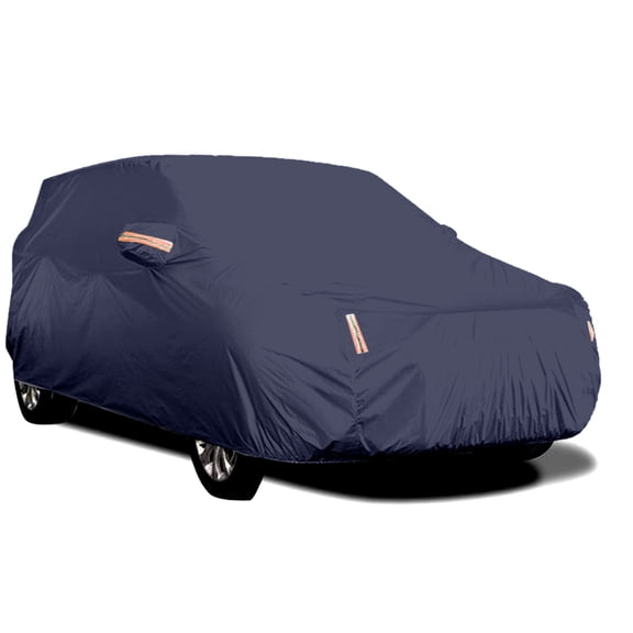 YAHHU Full Car Cover for Sedan Waterproof Dustproof Sunscreen Protection UV Scratch-Resistant Universal Deep Black Blue Size M (177 inches / 4.5 m)