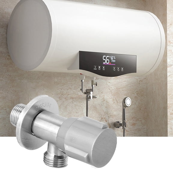 YAHHU G1/2 Inch Thread Stainless Steel Angle Valve Stop Valve Accessories for Faucet Toilet Water Heater, 4.33 inches / 11.00 cm