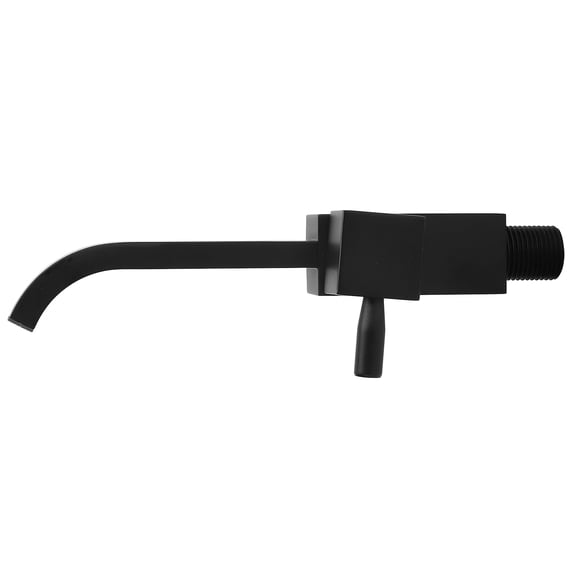 YAHHU G1/2 Single Cold Water Faucet, Wall Mounted Bathroom Basin Sink Tap, Matte Black Laundry Mop Pool Tap, Extended Spout Utility Fixture for Home Improvement (9.06 inches / 23.00 cm Length)