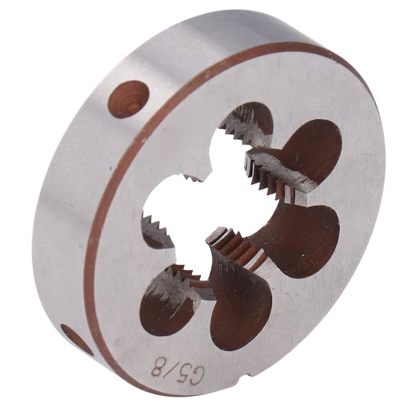 YAHHU G5/8in Round Threading Die, Premium Alloy Steel Cylindrical Pipe Thread Repair Tool, Heavy-Duty with 6 Precision Chip Holes, 55mm / 2.2 inches Outer Diameter[cite: 1]
