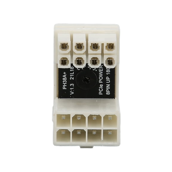 YAHHU GPU PCIe Connector White 8Pin 180 Degrees ABS Shell Thick Copper Graphics Card Power Connector for Desktop Computer Type A Chassis Cable Management Solution (7 in / 17.78 cm)[cite: 1]