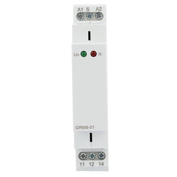 YAHHU GRM8-01 Electronic Impulse Latching Relay AC/DC 12-240V Memory Relay (3.54 x 0.71 x 2.52 inches / 90 x 18 x 64 mm)