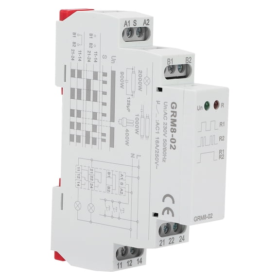 YAHHU GRM8-02 Electronic Impulse Relay Latching Memory Relay AC 230V 35mm DIN Rail Mount 1 Pack