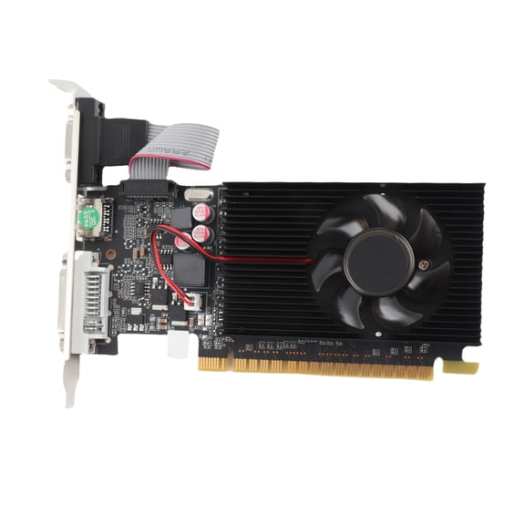 YAHHU GT210 1GB DDR3 64BIT Gaming Graphics Card Support HD Multimedia Interface DVI VGA Interface PCIE GPU Video Card with Cooling Fan Low Profile Desk Computer Accessories