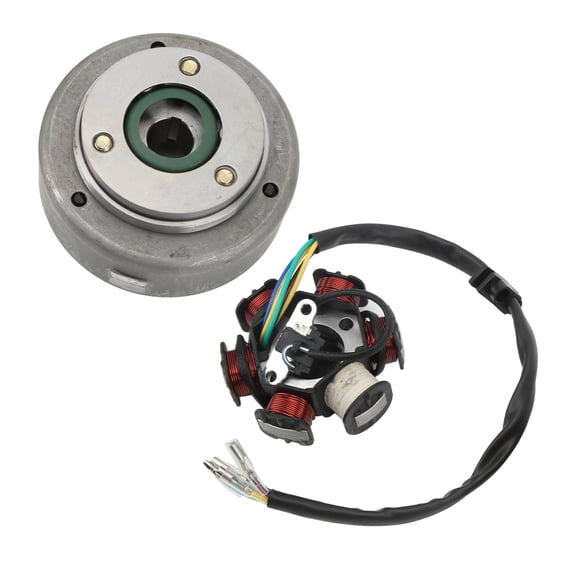 YAHHU GY6 110cc 125cc AC Magneto Stator Plate with Flywheel Rotor Kit, 6-Coil Ignition Stator Assembly for Horizontal Engine ATV Dirt Bike Scooter Autocycle (7.09 inches / 18.0 cm)