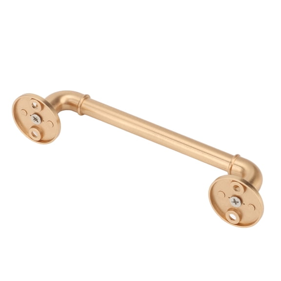 YAHHU Gate Pull Handle Zinc Alloy Retro Round Base Cabinet Wardrobe Closet Door Drawer Pulls, 5.04 in / 12.8 cm, Gold