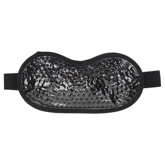 YAHHU Gel Eye Pack Reusable PVC Hot Cold Cooling Compress Gel Eye Pad Therapy for Sleeping Relaxation Travel Eye Fatigue Relief Sleep Mask with Plush Backing - Black, 7.5 in / 19.0 cm