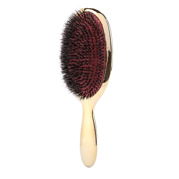 YAHHU Gold Oval Nylon and Boar Bristle Hair Massage Comb Anti Static Scalp Brush Detangling Tool, 9.0 inches / 22.8 cm