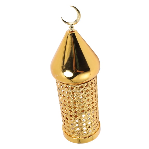 YAHHU Gold Wind Lamp Iron Lantern Retro Hollow Candle Holder for Wedding Party Centerpiece Decor Small