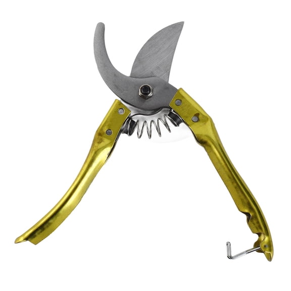 YAHHU Golden Garden Pruning Shear, Multifunctional Spring Design Ergonomic Handle Pruning Scissor with Safety Lock, Heavy Duty Plant and Fruit Tree Trimmer Hand Tool for Landscaping
