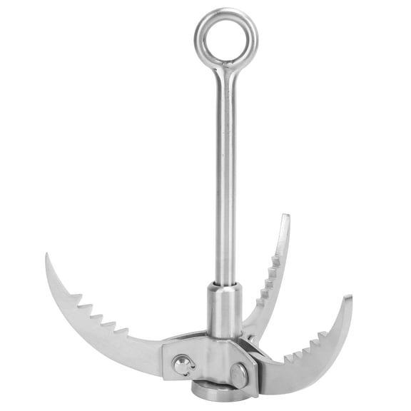 YAHHU Grappling Hook Durable Folding Survival Claw Stainless Steel Grapple for Mountain Climbing Boat Emergency Rescue Rock Gear 6.6x7.5 inches / 168x191 cm Triangle Design