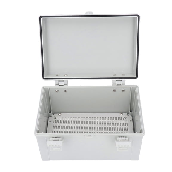 YAHHU Gray Hinged Cover Electrical Junction Box IP67 Waterproof Electric Project Box for Outdoor Use, DIY Electrical Enclosure Case with ABS Plastic, 11.8 x 7.9 x 6.7 inches / 300 x 200 x 170 mm