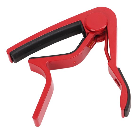 YAHHU Guitar Capo Strong Spring Scratch Resistant High Hardness Alloy Trigger Capo with 5 Picks for Acoustic and Electric Guitars, Red Color Variant (3.54 inches / 9 cm Size)
