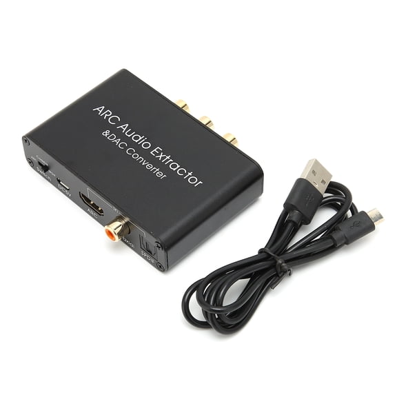 YAHHU HD Multimedia Interface ARC Extractor Digital to Analog Audio DAC Converter for HDTV DVD Xbox, Black (6.69 inches / 17 cm)