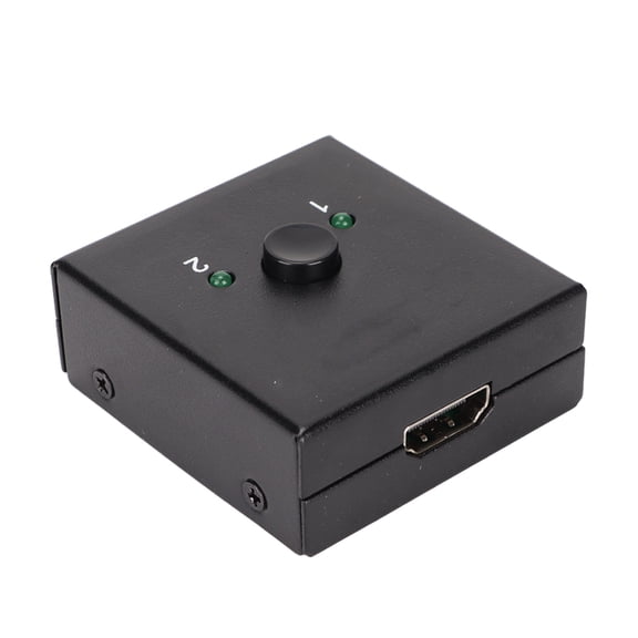 YAHHU HD Multimedia Interface Switcher 4K 60Hz 2 Port Display Splitter 1 in 2 Out / 2 in 1 Out Bidirectional Selector for PS4, PC, iOS TV, Black (9 inches / 22.86 cm)[cite: 1]