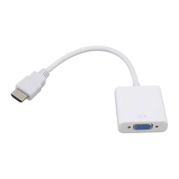 YAHHU HD Multimedia Interface to VGA Adapter Converter Cable Male to Female 1080P Plug and Play for Computer Desktop Laptop PC Monitor White ABS Material 9.8 Inches