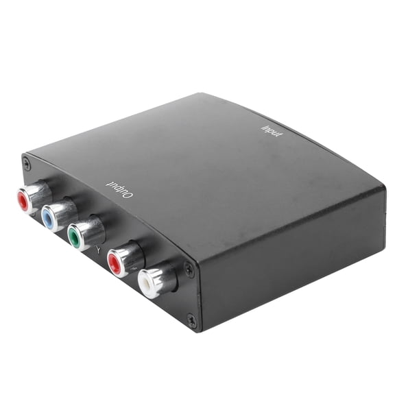 YAHHU HD Video Converter HDMI to 5RCA RGB Color Difference Component YPbPr R/L Audio Adapter 1080P Support Black for PC TV Projector Wide Voltage 110-240V EU Plug Included