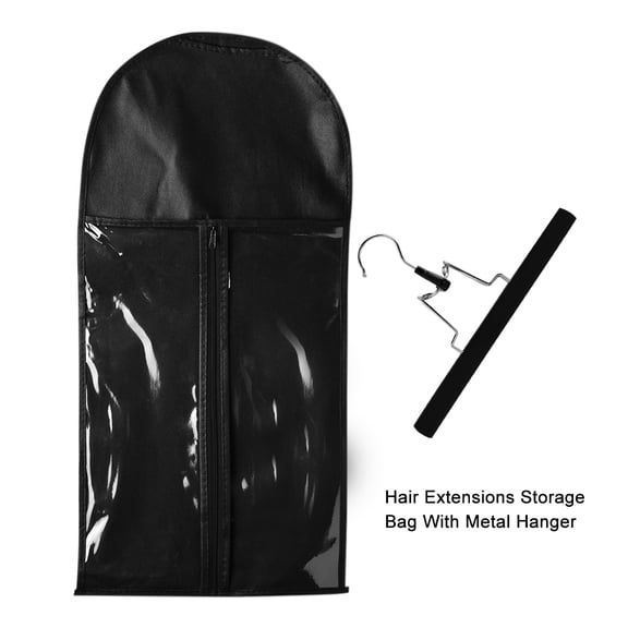 YAHHU Hair Extensions Storage Bag With Metal Hanger Durable Carrier Case Zipper Design