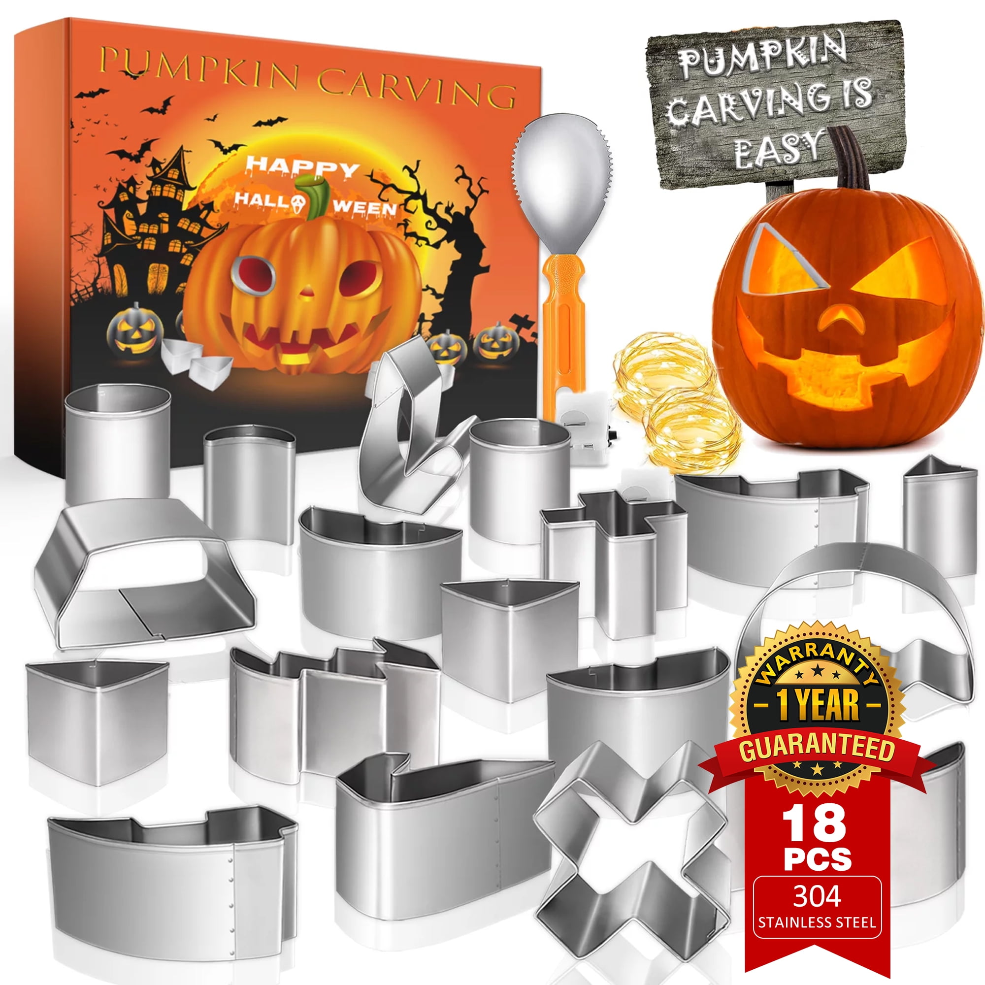 Halloween Pumpkin Carving Kit - 22 Pcs Stainless Steel Pumpkin