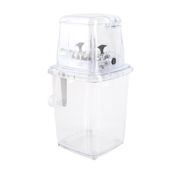 YAHHU Hand Ice Crusher Machine for Home Use with Stainless Steel Blades Manual Hand Crank White Portable 9.4 inches / 23.9 cm