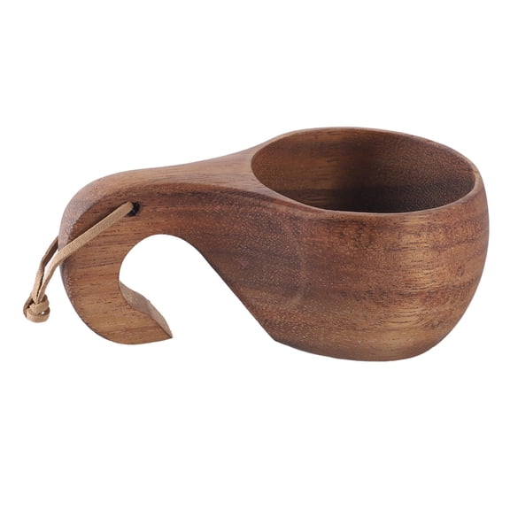 YAHHU Handcrafted Walnut Wooden Coffee Cup with Handle  Rustic Milk & Tea Mug, MultiFunctional, Comfortable Grip, Ideal for Home & Office