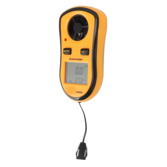 YAHHU Handheld Digital Anemometer Pocket Wind Speed Meter Mini Wind Gauge with LCD Display Backlight for Wind Temperature and Power Level Testing, 4.1x2.3x0.8 inches / 10.4x5.7x1.9 cm