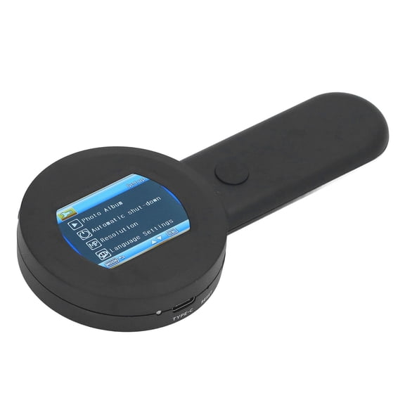 YAHHU Handheld Electronic Magnifying Glass 2 inches HD IPS Screen Digital Microscope Loupe Magnifier with 8 LED Lights for Coin Jewelry Reading and Inspection (2 inches / 5.08 cm)