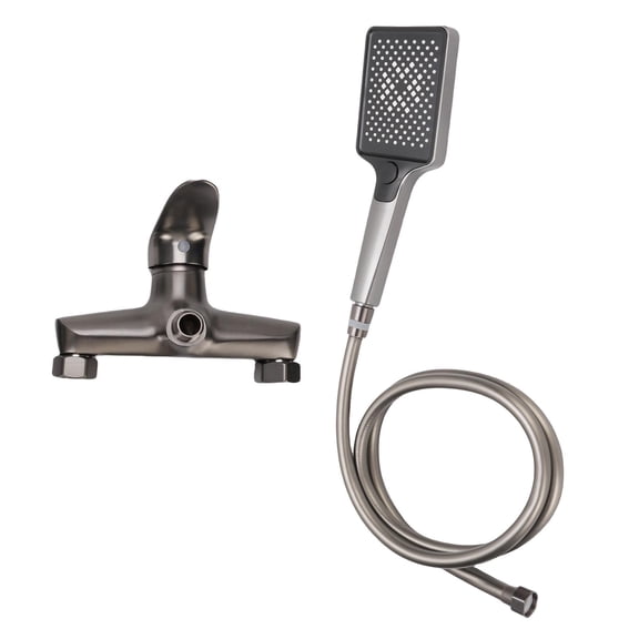 YAHHU Handheld Shower Head System Kit Copper High Pressure Bathroom Shower Valve Kit with 60 inches / 152.4 cm Kink Free Hose Holder Chrome Finish Adjustable Angle Overhead Wall Mount Rainfall