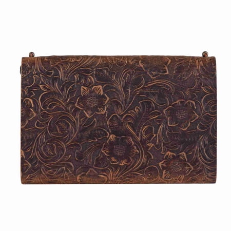 YAHHU Handmade Embossed Pattern Soft Leather Journal Travel Notebook with Lock and Key Diary Notepad Kraft Paper for Sketching & Writing, 7.9 x 5.3 in / 20.0 x 13.4 cm, Brown