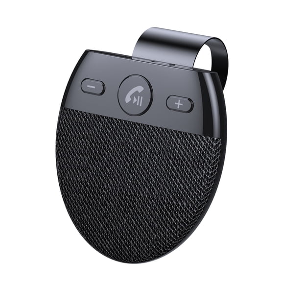 YAHHU Hands Free Bluetooth Car Speaker for Sun Visor, Wireless Cell Phone Speakerphone Kit with Dual Devices Link & Clear Voice Assistant System (3.3x3.1x0.8 Inches / 8.5x8.0x2.0 cm)