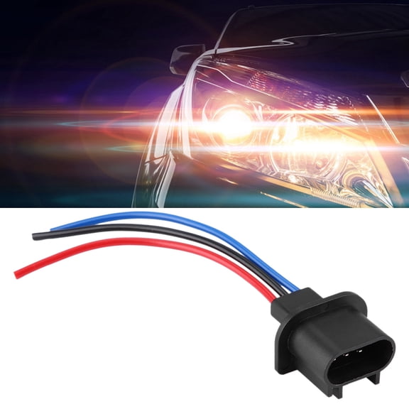 YAHHU Headlamp Wiring Adapter Socket Harness H13 9008 Male Head with Cable Replacement Parts