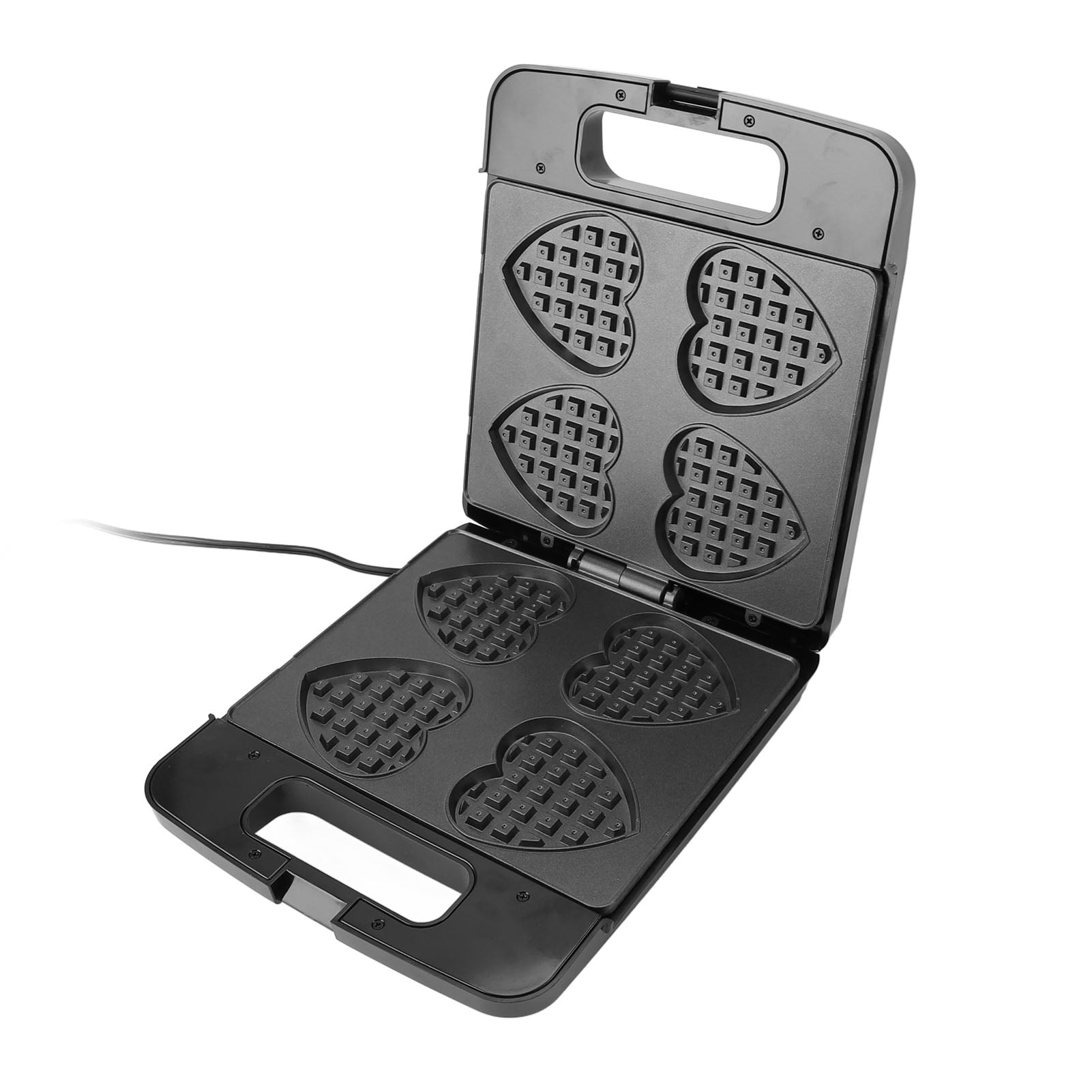 YAHHU Heart Shaped Waffle Maker 1400W High Power Nonstick Electric Belgian Waffle Machine Makes 4 Heart Waffles for Home Breakfast 13.7x11.4x5.1 inches / 35x29x13 cm EU Plug 220V