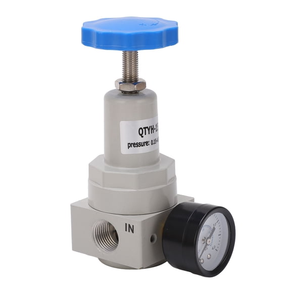 YAHHU Heavy Duty Air Pressure Regulator Automatic Relief Valve Controller Aluminum Alloy with Precision Gauge QTYH-15 0.15-4.0MPa for Industrial Pneumatic Systems [cite: 32]