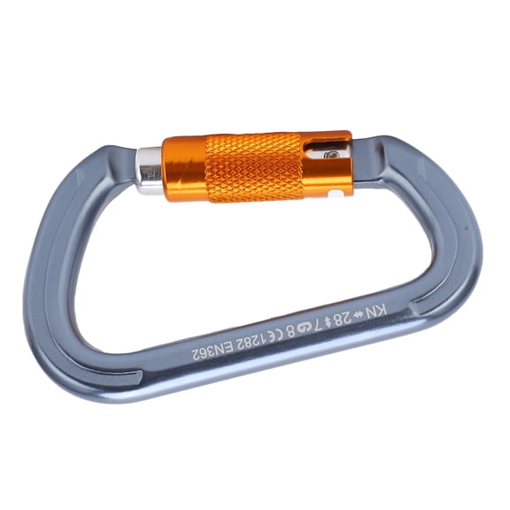 YAHHU Heavy Duty Aluminum Alloy Locking Carabiner Clip for Rock Climbing, Mountaineering, and Camping, D Ring Shape Carabiners, 28KN Break Strength, 5.9 inches / 15 cm Length