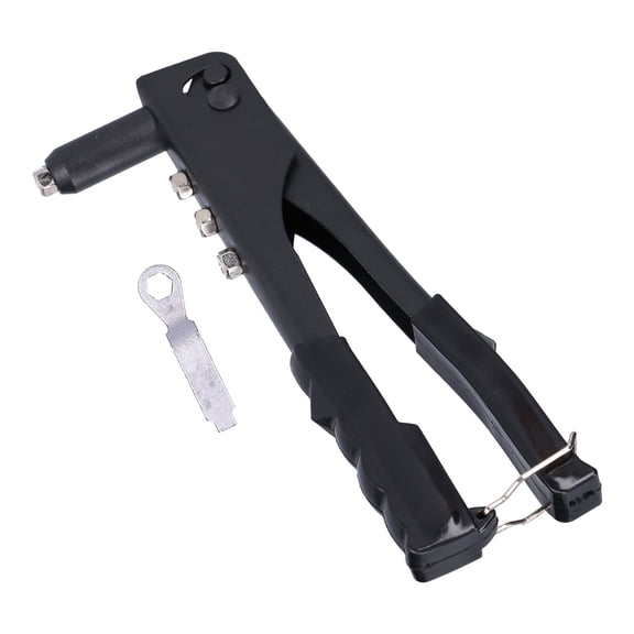 YAHHU Heavy Duty Manual Rivet Gun Portable Hand Riveter Tool Kit with Wrench for Metal Leather, Includes Nozzles for 3/32 in, 1/8 in, 5/32 in, 3/16 in Rivets, 9.3 inches / 23.5 cm